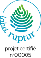 Label Ruptur de couleur bleue et verte